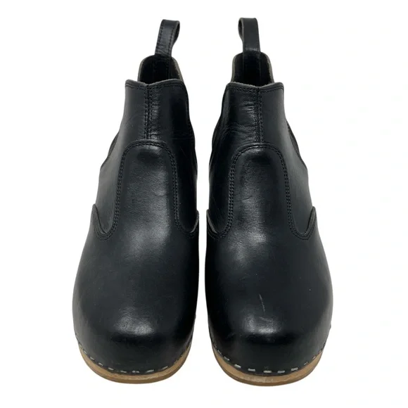 Swedish Hasbeens Chelsea Bootie Black Leather Heeled Ankle Boot Women’s EU 40 - Picture 8 of 11